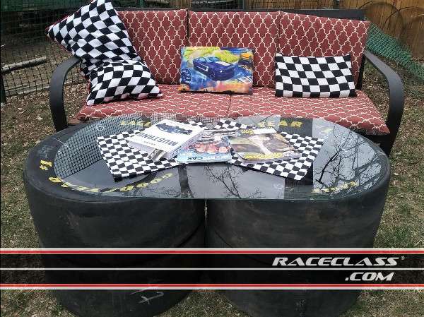 Full Size Image NASCAR Racing Tire Table For Sale For Man Cave or Other