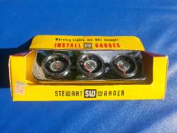 Vintage NOS Stewart-Warner Green-Line Panel Gauges - Front