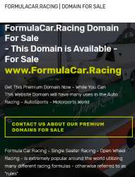 FormulaCar.Racing Internet Domain Name For Sale