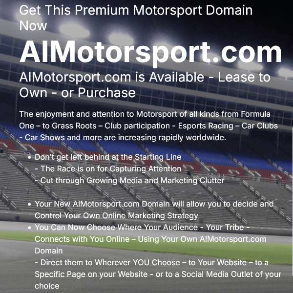 Full Size Image AIMotorsport.com Domain Name For Sale - 2